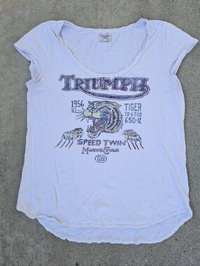 FLASH SALE LUCKY BRAND TRIUMPH TEE LARGE LIGHTWEIGHT TIGER GRAPHIC SPEED TWIN